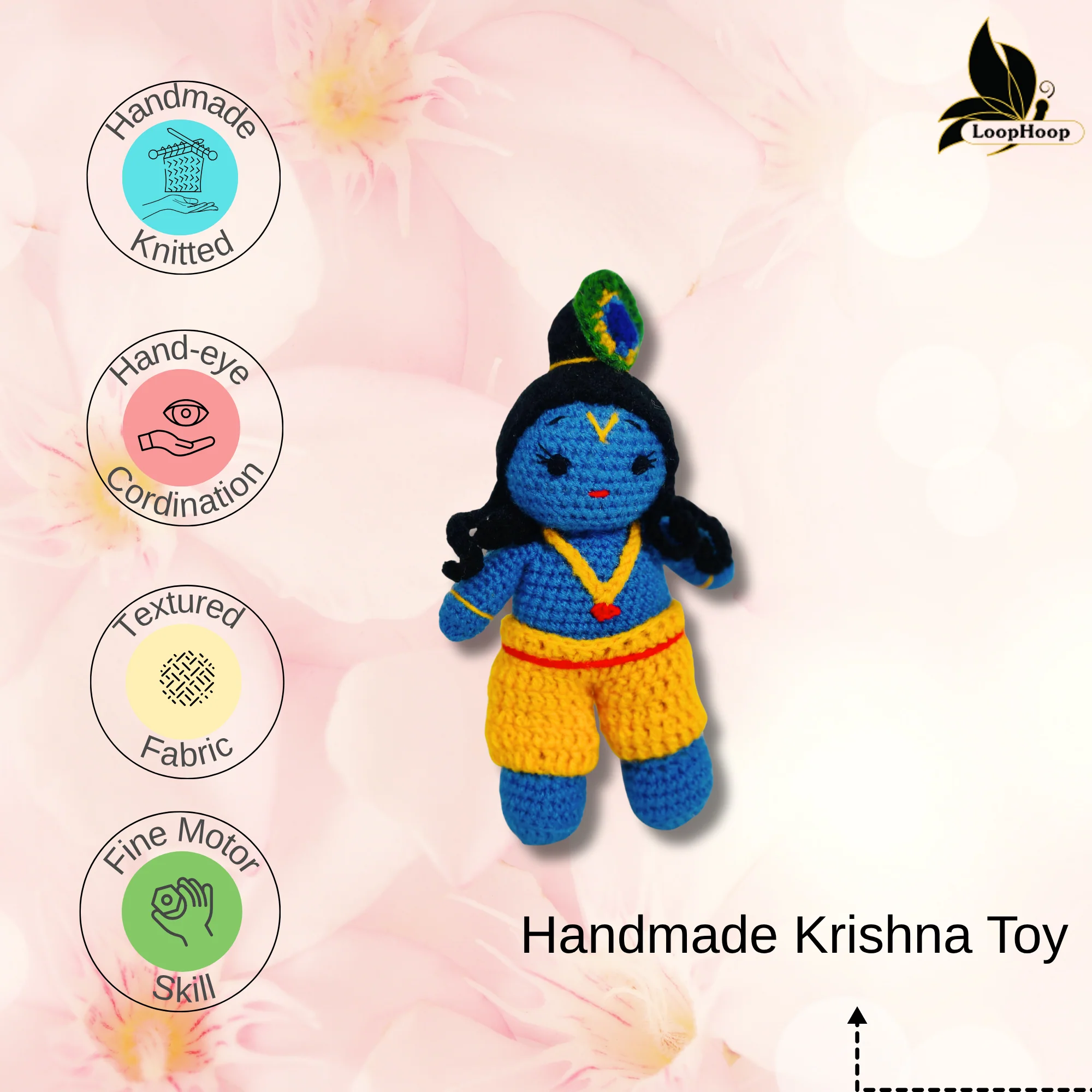Crochet Handmade Small Krishna Toy - Image 2
