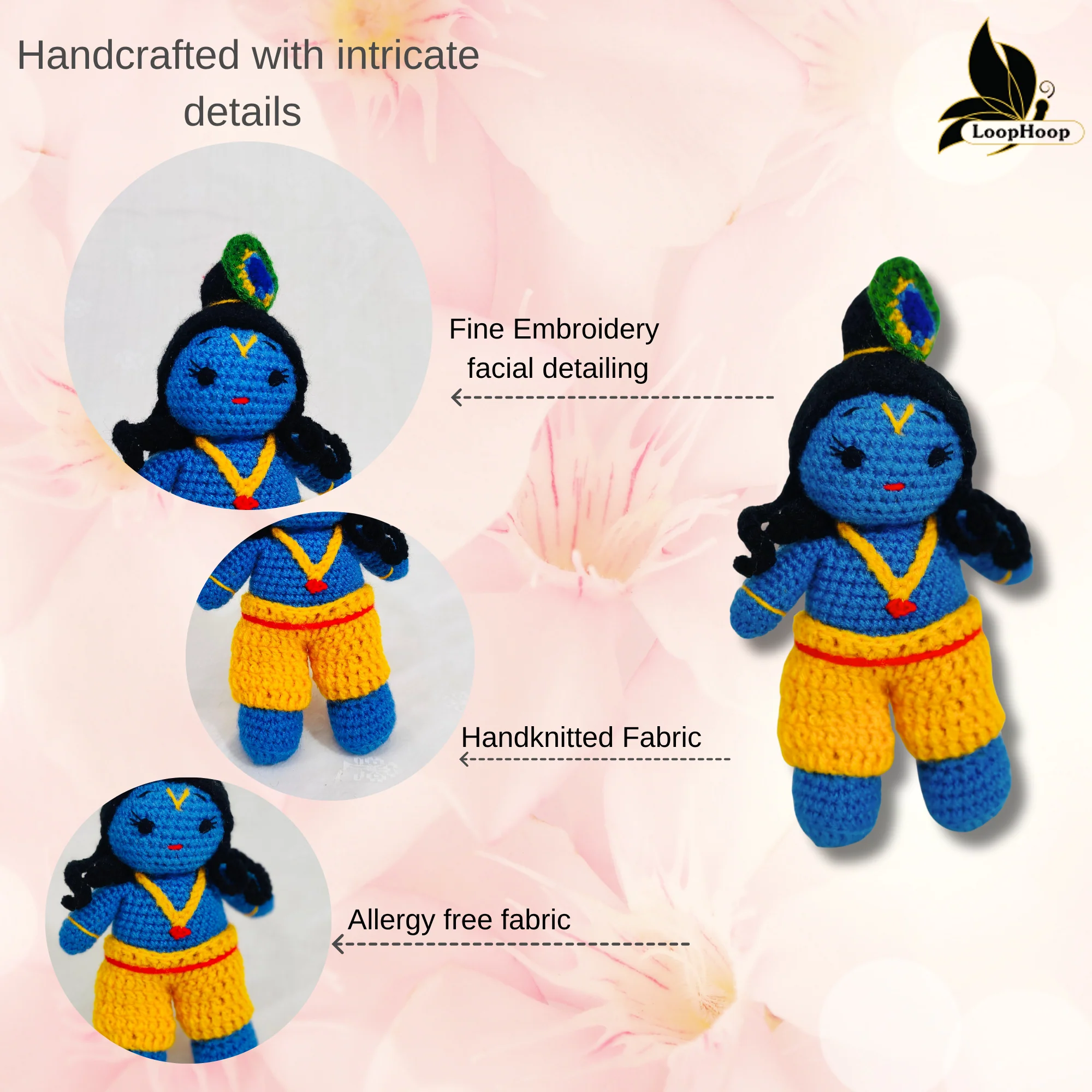 Crochet Handmade Small Krishna Toy - Image 4