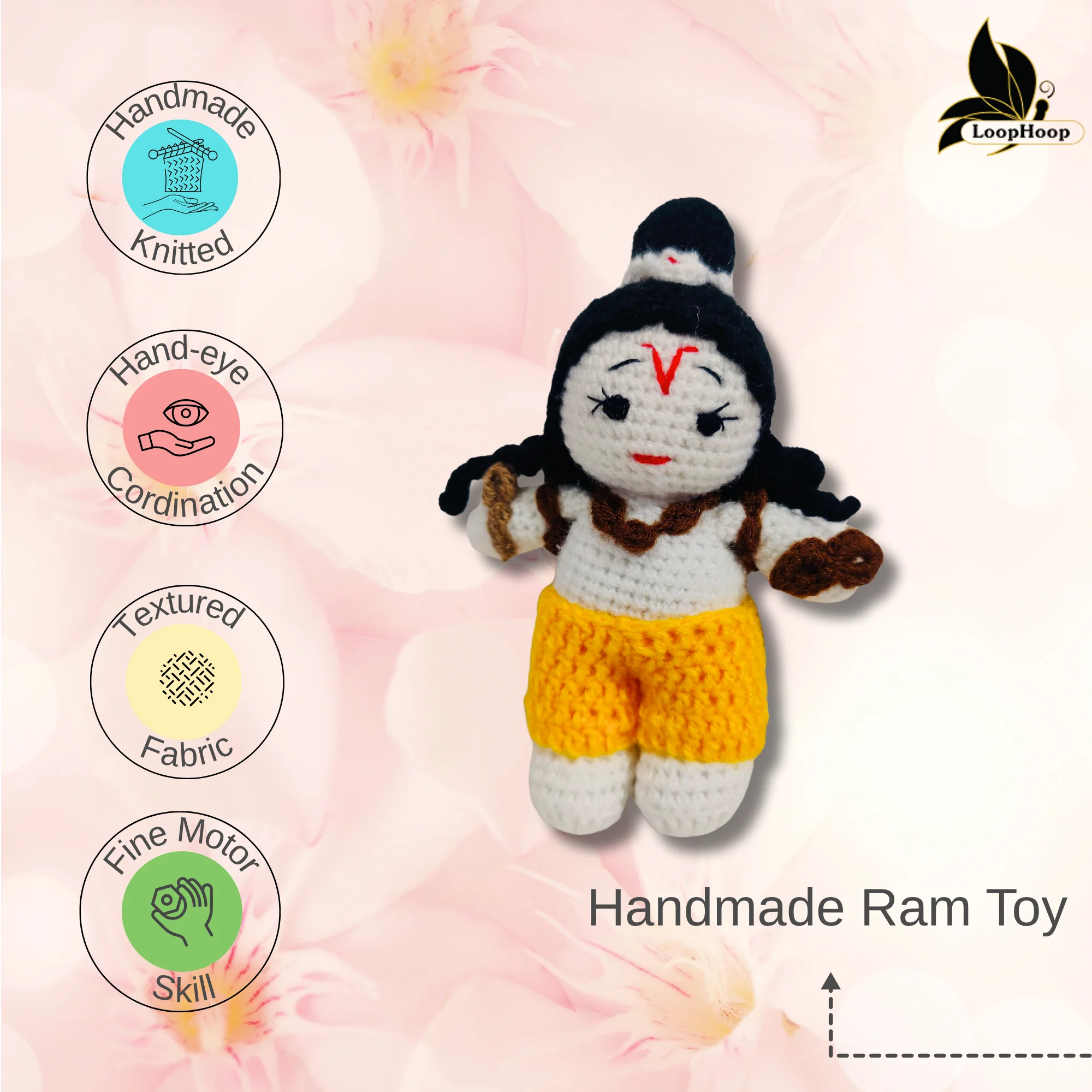 Crochet Handmade Small Krishna Toy - Image 3