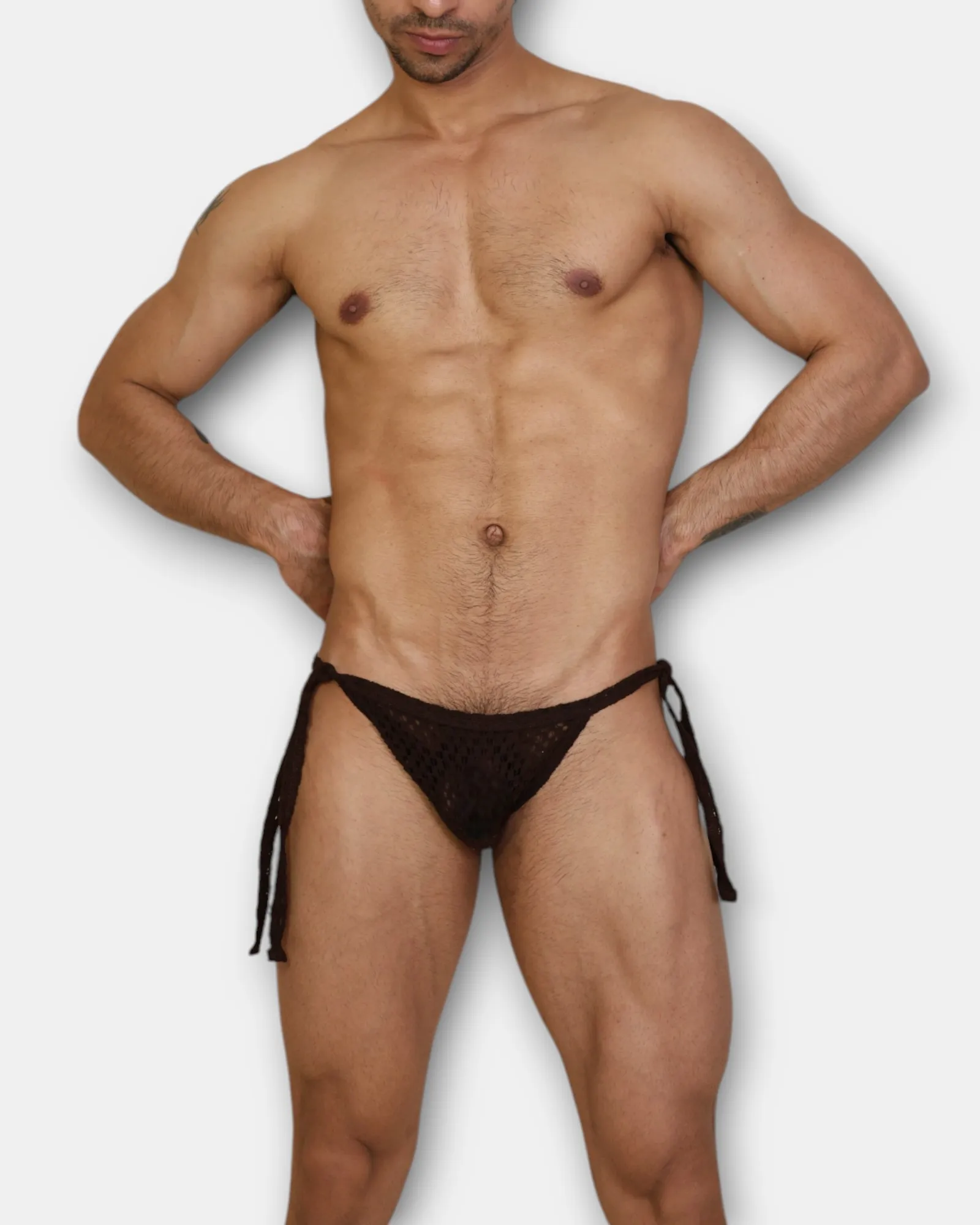 Crochet Tie Brief /Chocolate