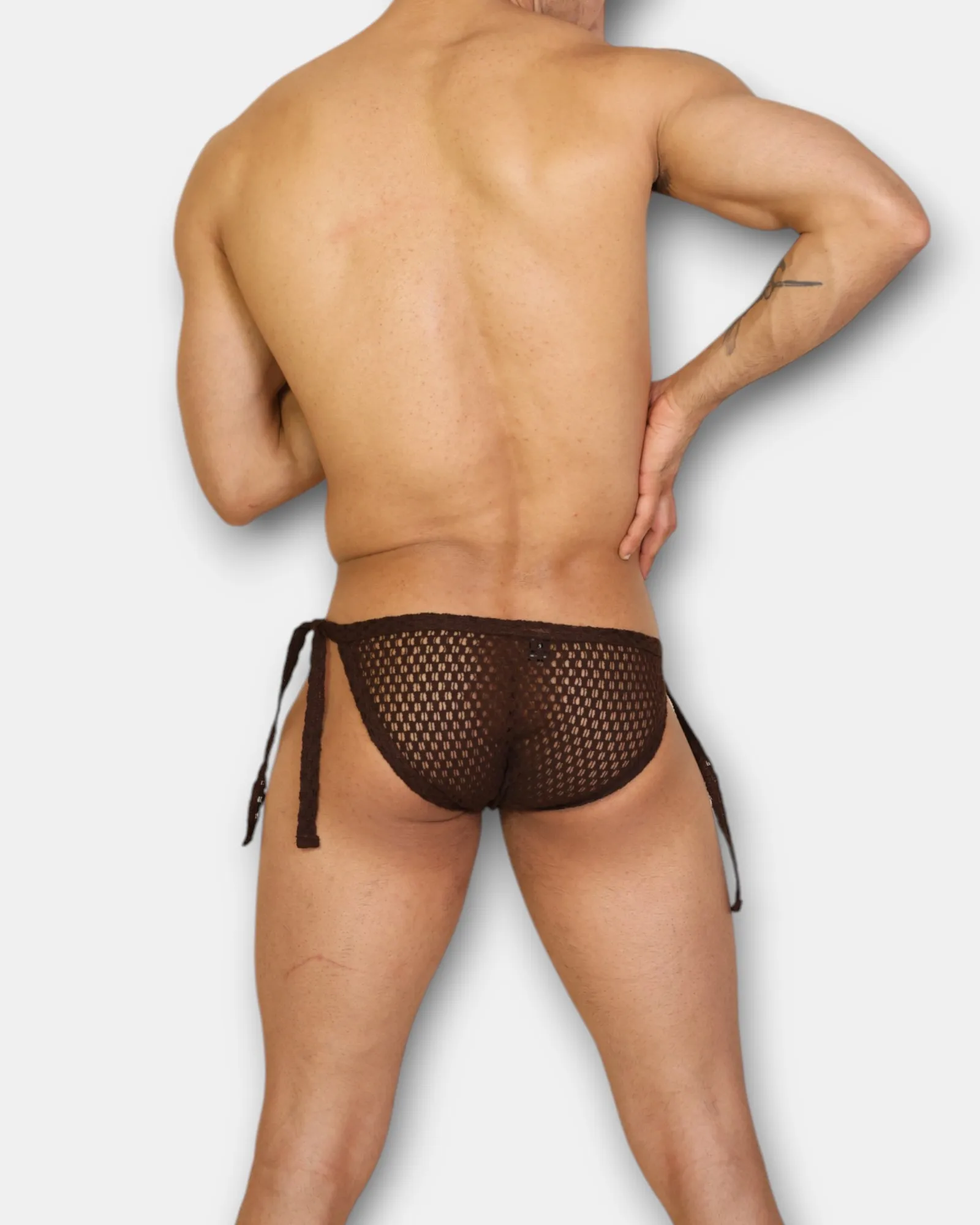 Crochet Tie Brief /Chocolate - Image 2