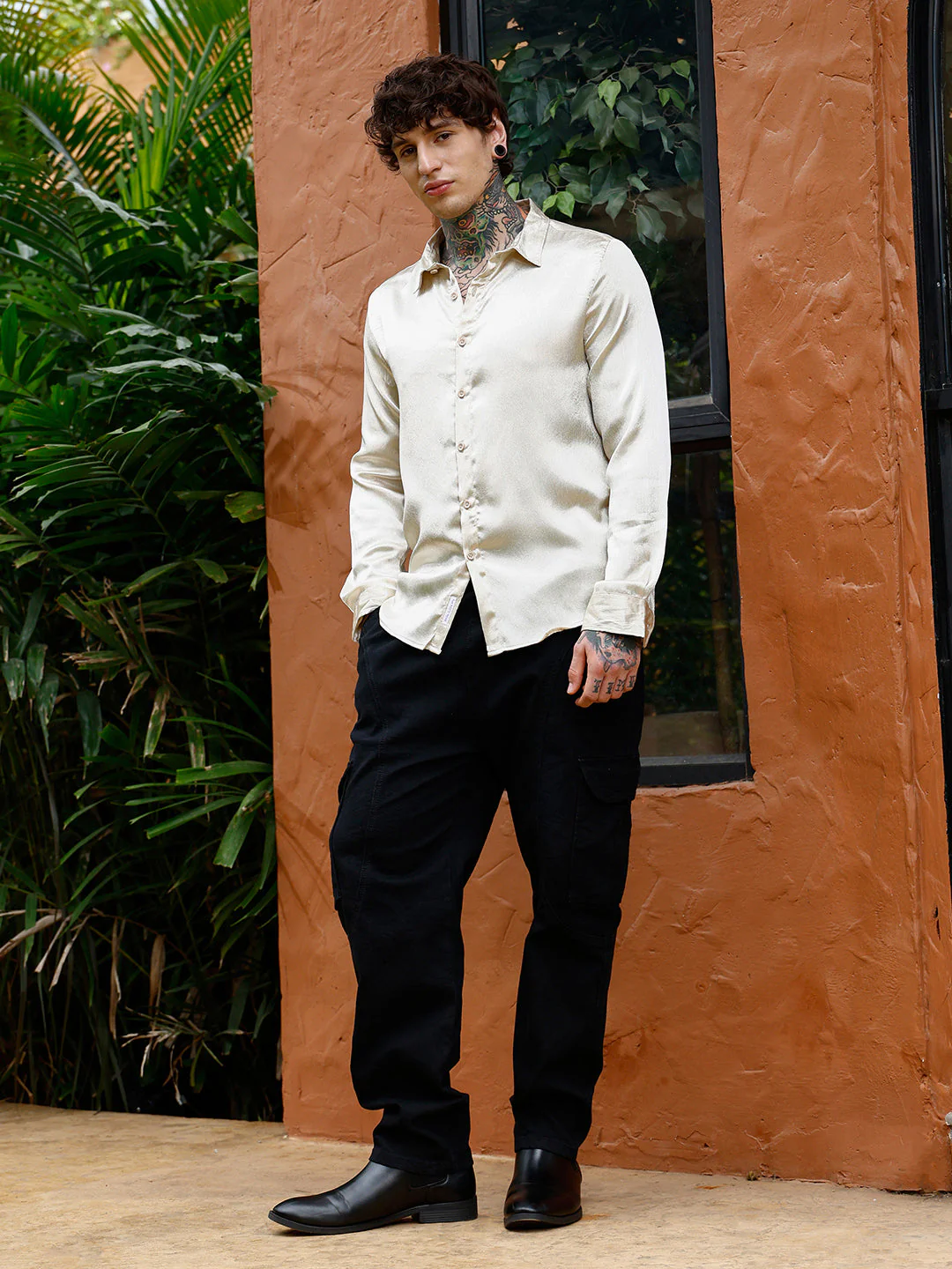 Crushed-Satin Regular Shirt - Image 5