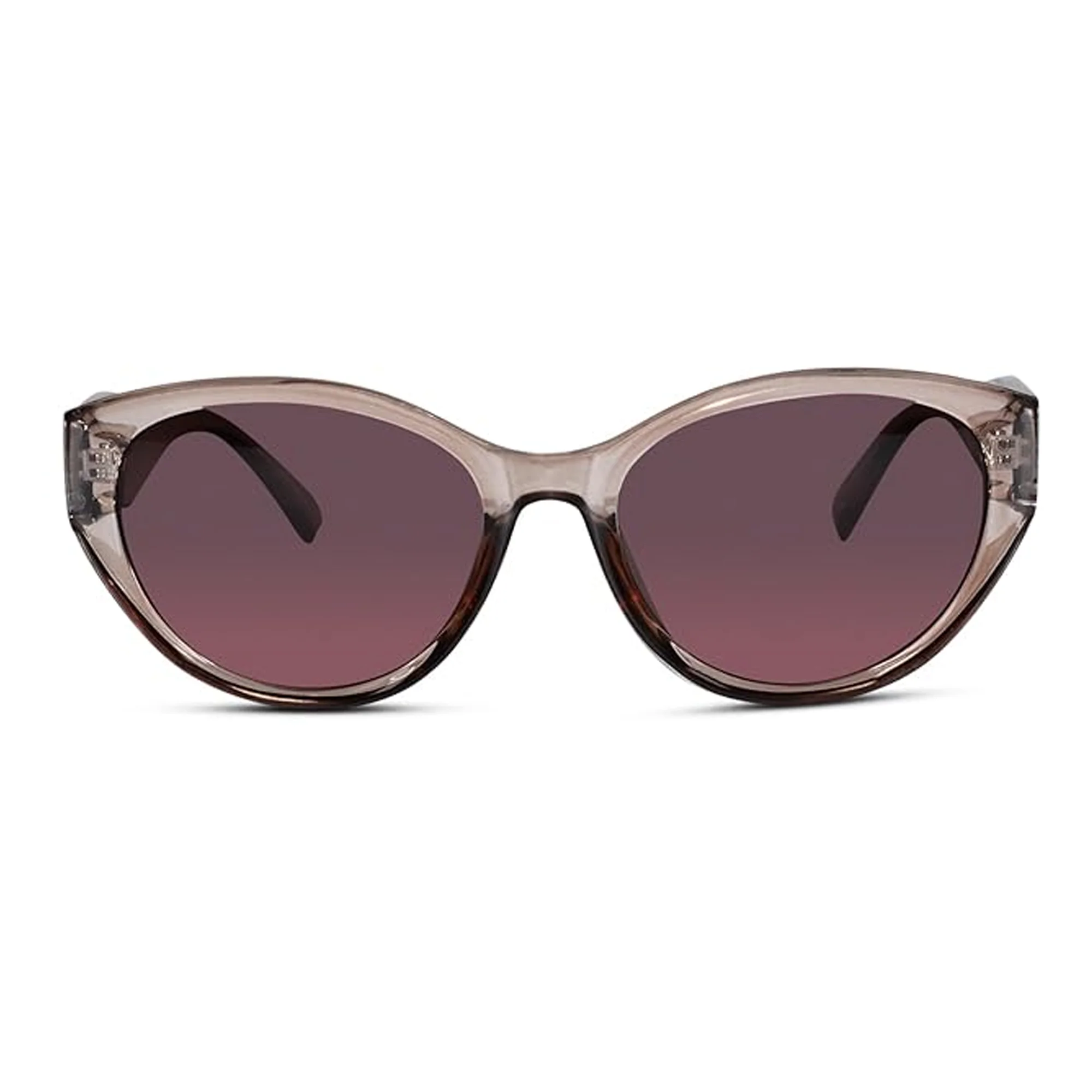 Crystal Brown Stylish Cat Eye Sunglasses - Image 3