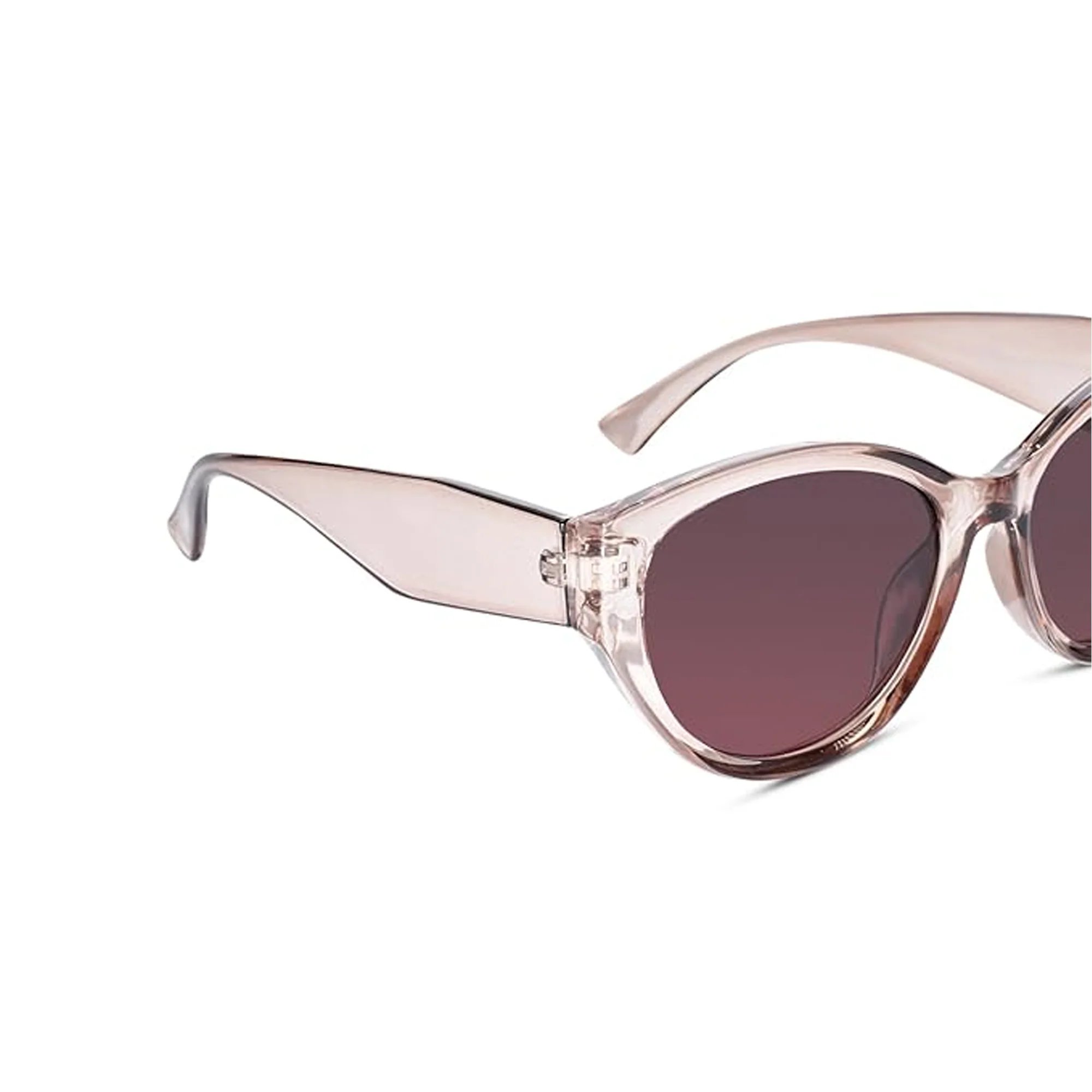 Crystal Brown Stylish Cat Eye Sunglasses - Image 4