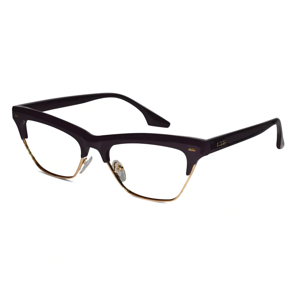 Crystal Brown with Golden Cat eye Eyeglasses - Image 11