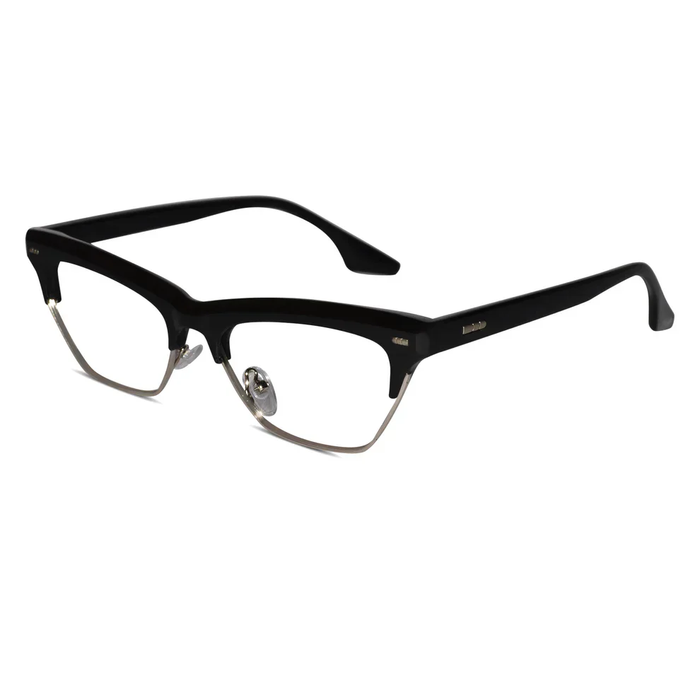 Crystal Brown with Golden Cat eye Eyeglasses - Image 4