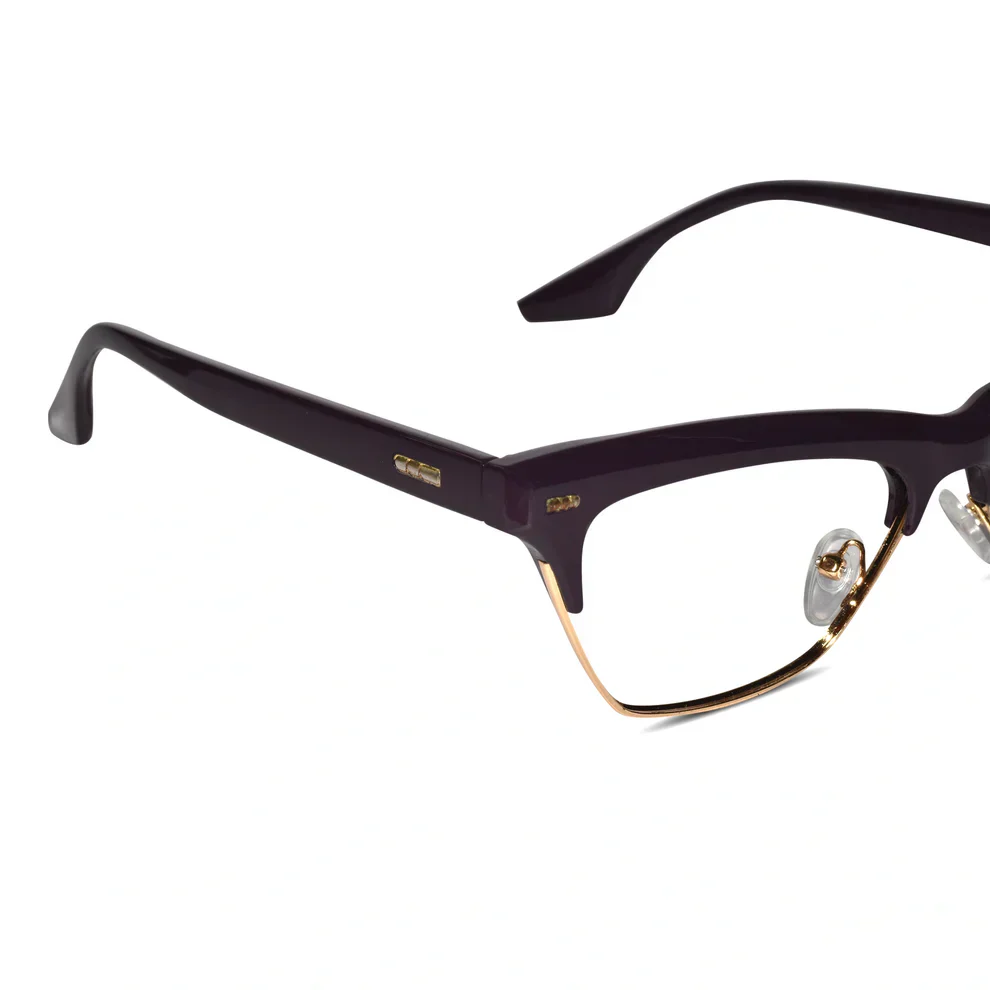 Crystal Brown with Golden Cat eye Eyeglasses - Image 9