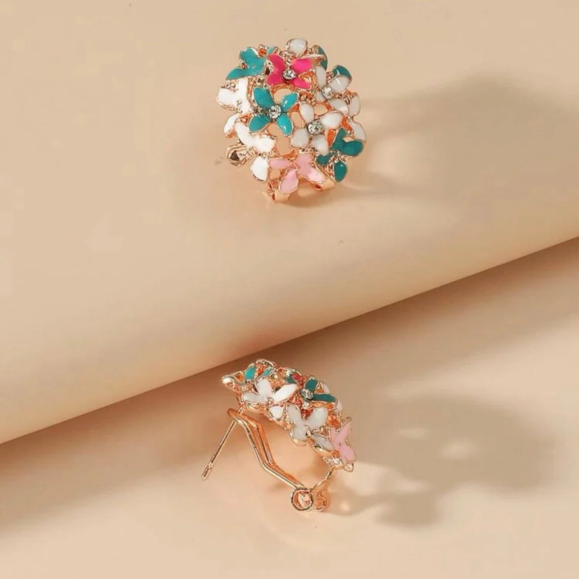 Crystal Four Leaf Clover Stud Earrings, Copper Tops Earrings For Women And Girls - Image 5