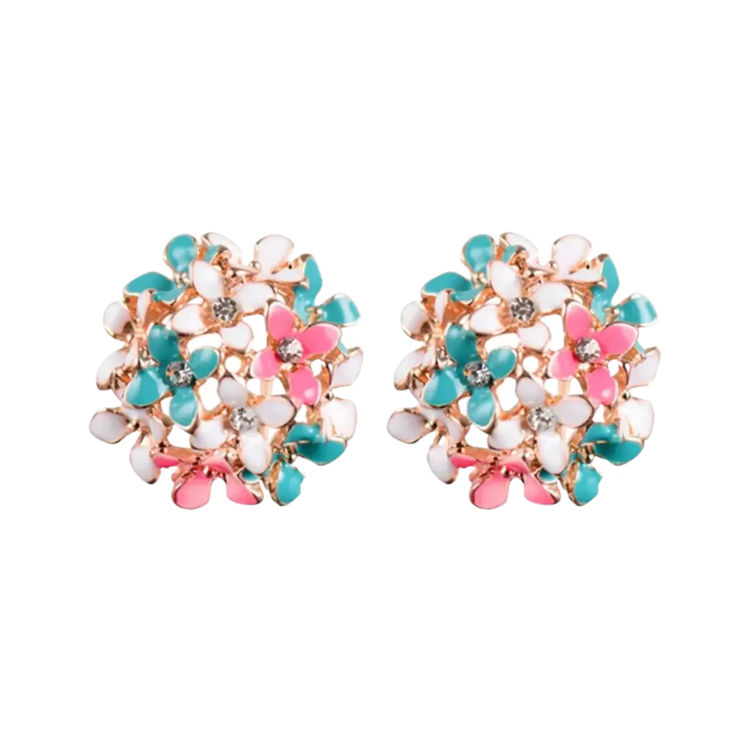 Crystal Four Leaf Clover Stud Earrings, Copper Tops Earrings For Women And Girls - Image 6