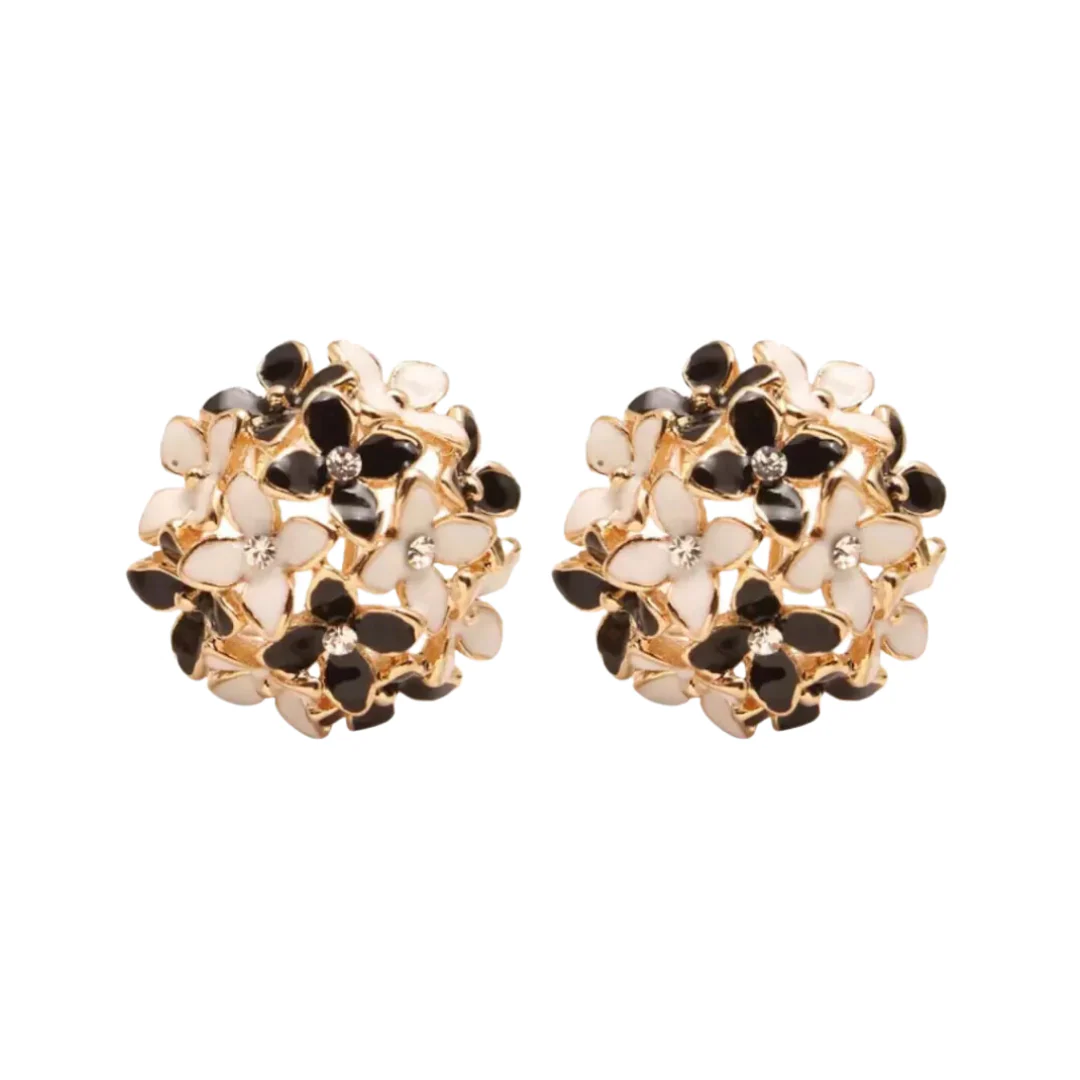 Crystal Four Leaf Clover Stud Earrings, Copper Tops Earrings For Women And Girls