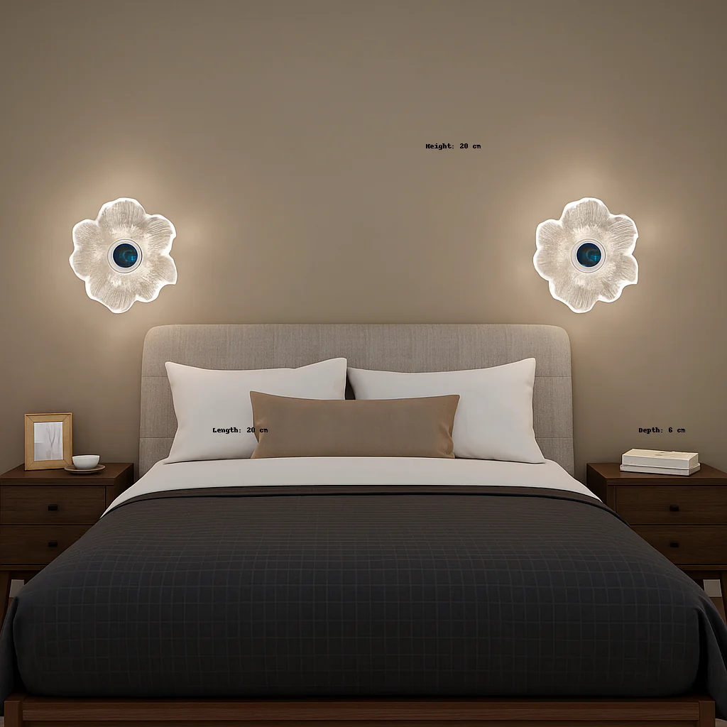 Crystal LED Flower Glass Style Wall Light - Image 2