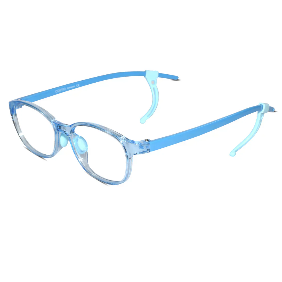 Crystal Pink Rectangular Full Rim Anti Grip Eyeglasses For 5-8 yrs - Image 7