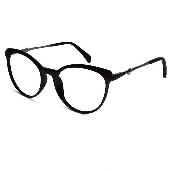 Crystal Red Designer Rimless Cat eye Eyeglasses For Women - Image 11