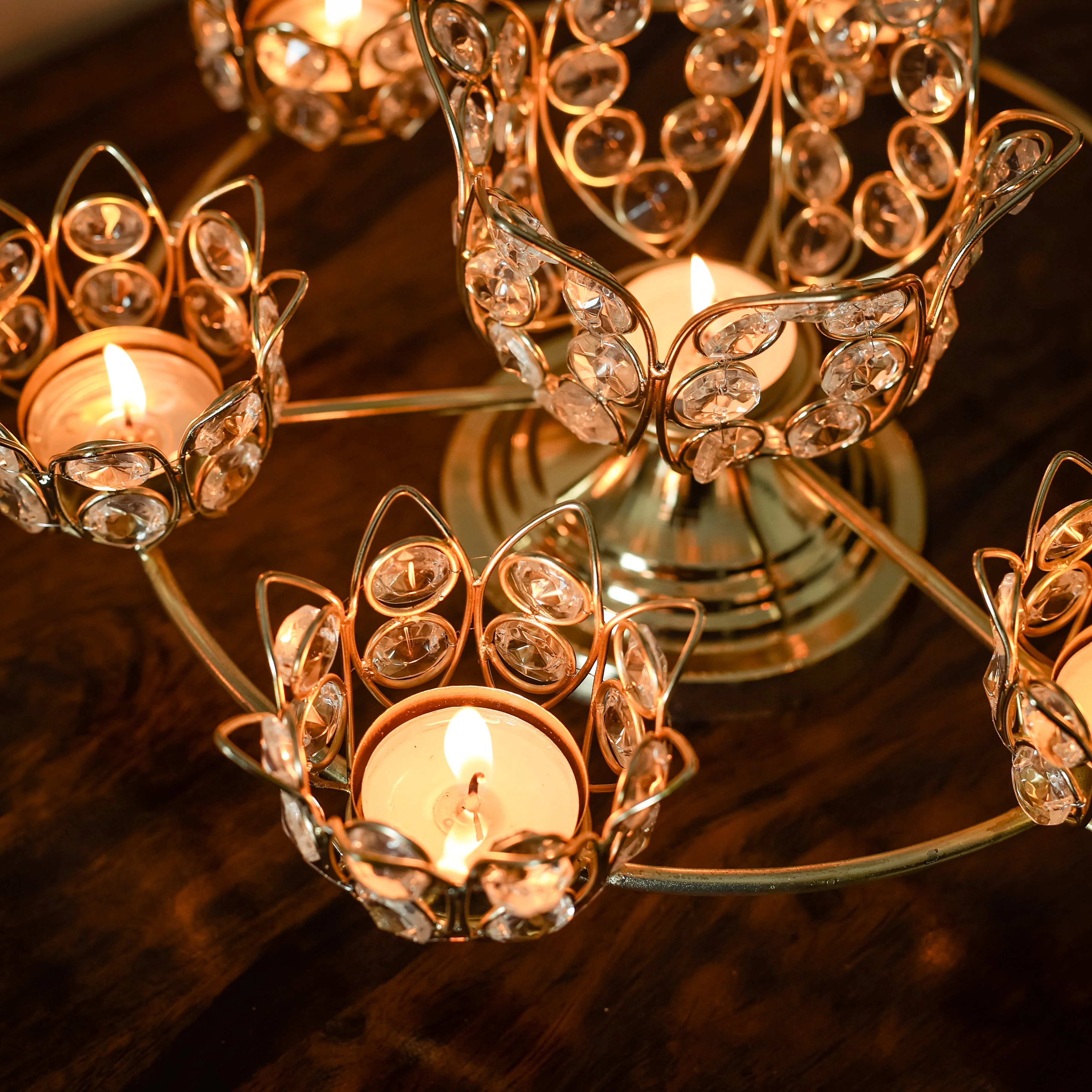 Crystal T Candle Holder Urli - Image 8