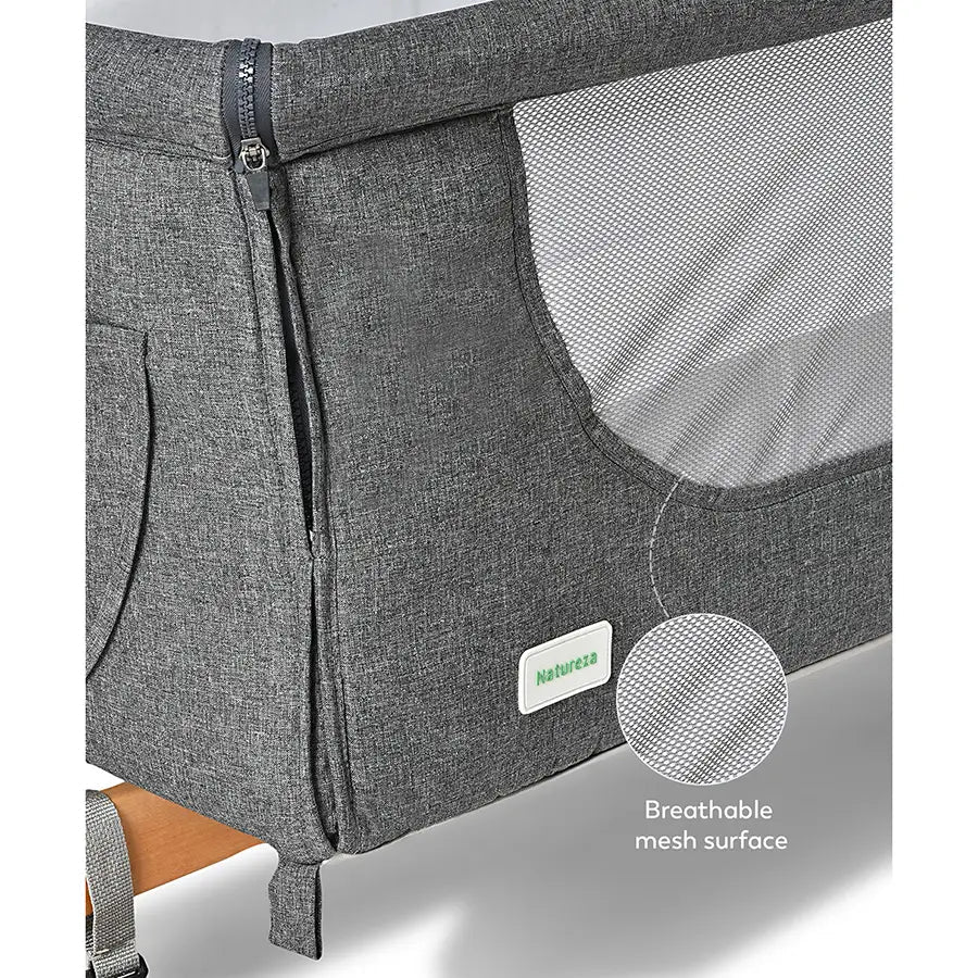 Cuddle Rocking Bedside Crib Natural Wood - Image 12
