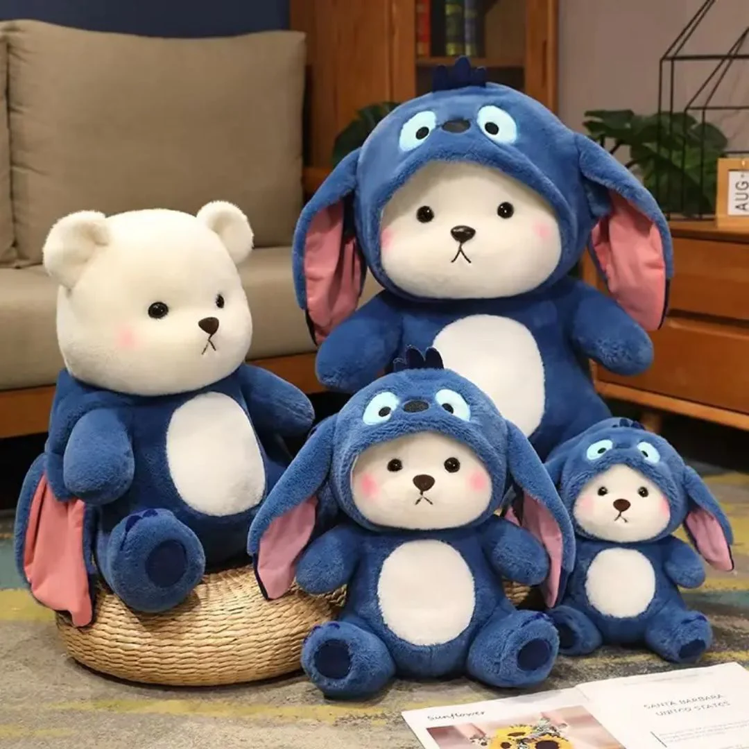 CuddleNest 30 cm Plush Teddy Bear in Blue Animal Costume with Big Ears – Soft and Huggable Stuffed Toy for Kids, Perfect for Gifting & Decor - Image 2