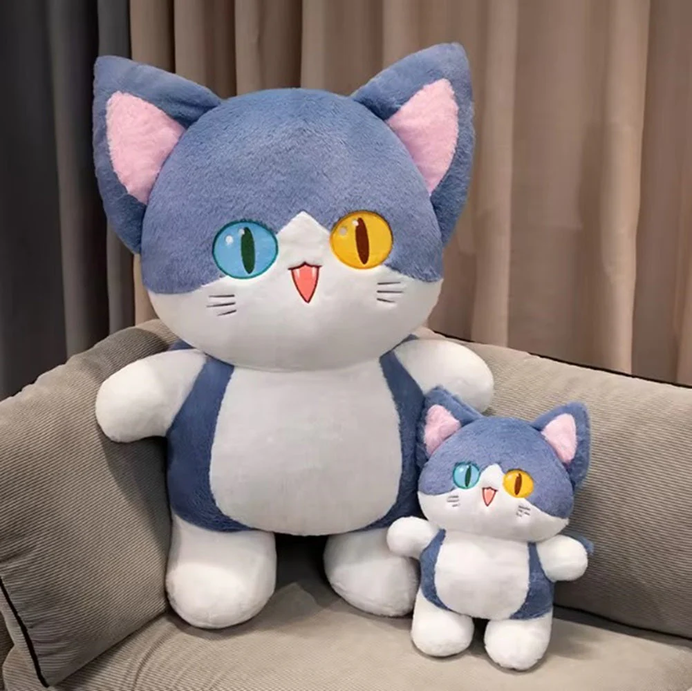CuddleNest Adorable Cat Plush Toy with Unique Dual-Coloured Eyes – Fluffy Blue & White Soft Toy for Kids, Nursery Décor & Birthday Gifts | 30 Cm - Image 2