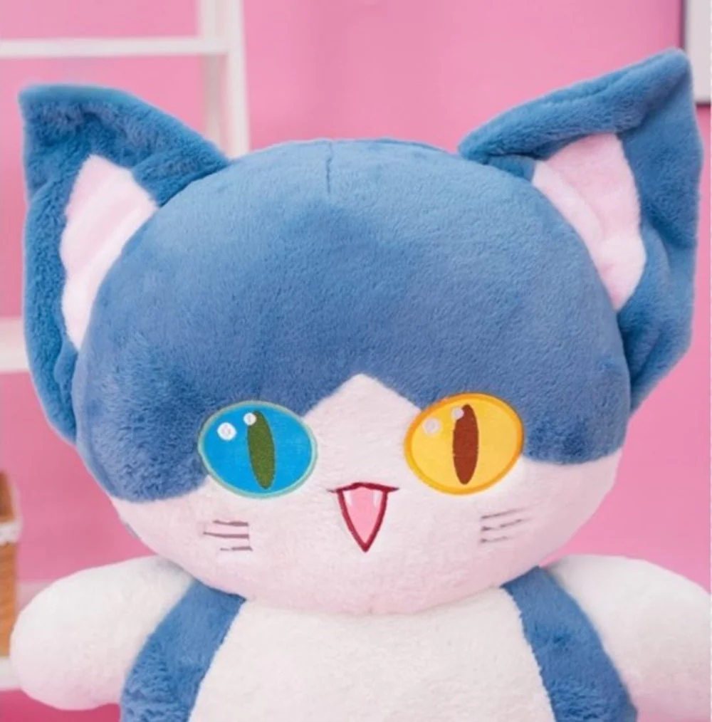 CuddleNest Adorable Cat Plush Toy with Unique Dual-Coloured Eyes – Fluffy Blue & White Soft Toy for Kids, Nursery Décor & Birthday Gifts | 30 Cm - Image 3