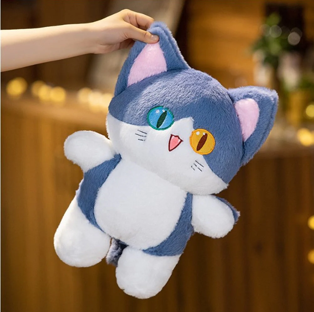 CuddleNest Adorable Cat Plush Toy with Unique Dual-Coloured Eyes – Fluffy Blue & White Soft Toy for Kids, Nursery Décor & Birthday Gifts | 30 Cm - Image 6