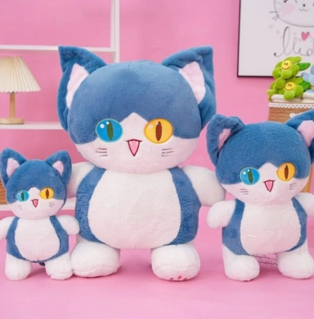 CuddleNest Adorable Cat Plush Toy with Unique Dual-Coloured Eyes – Fluffy Blue & White Soft Toy for Kids, Nursery Décor & Birthday Gifts | 30 Cm - Image 8