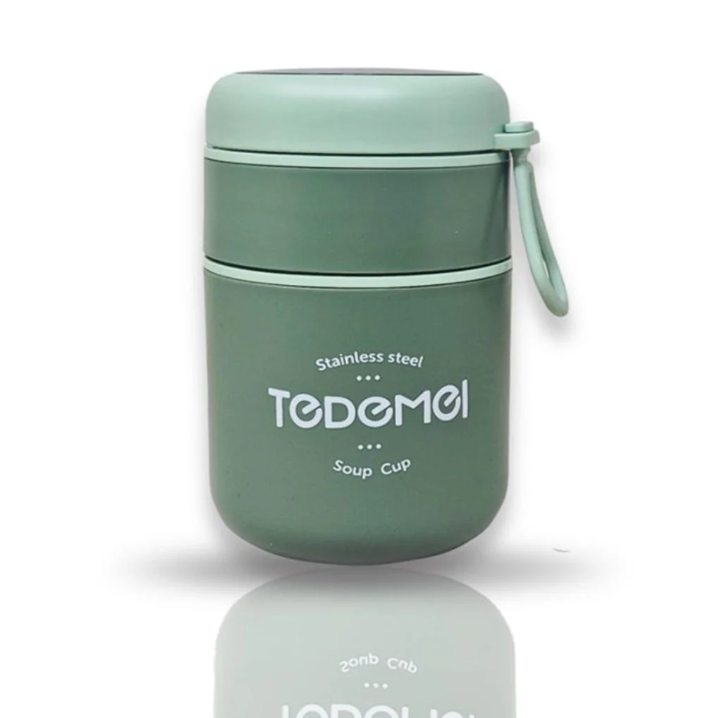 CuddleNest Insulated Stainless Steel Soup Cup Lunch Box 710 ml | Leakproof 2 Compartment Food Jar with Spoon for Office, School and Travel - Image 2