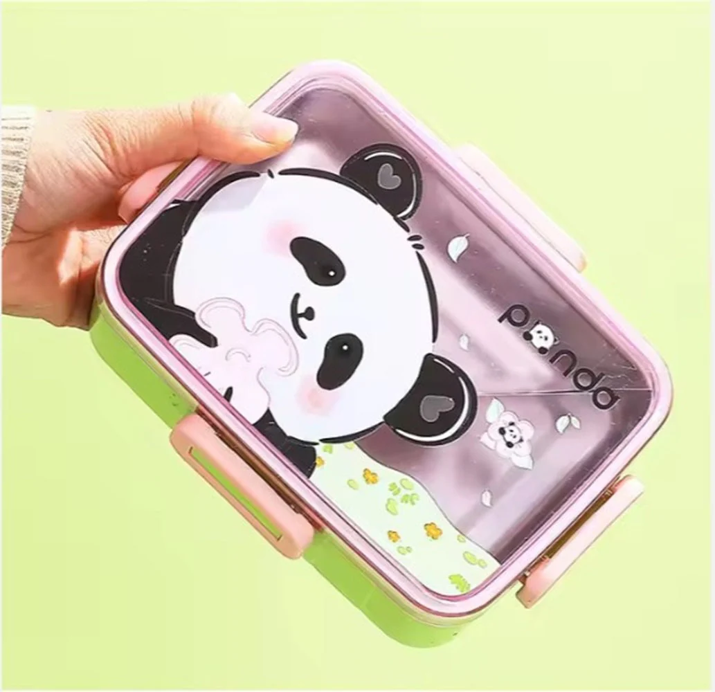 CuddleNest Kids Cartoon Lunch Box – 600ml + 100ml Stainless Steel Tiffin with Extra Bowl | Leakproof, BPA-Free & Cute Designs (Dino, Unicorn, Panda, Space) - Image 10