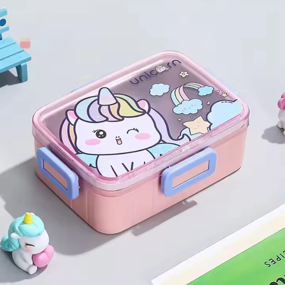 CuddleNest Kids Cartoon Lunch Box – 600ml + 100ml Stainless Steel Tiffin with Extra Bowl | Leakproof, BPA-Free & Cute Designs (Dino, Unicorn, Panda, Space) - Image 12