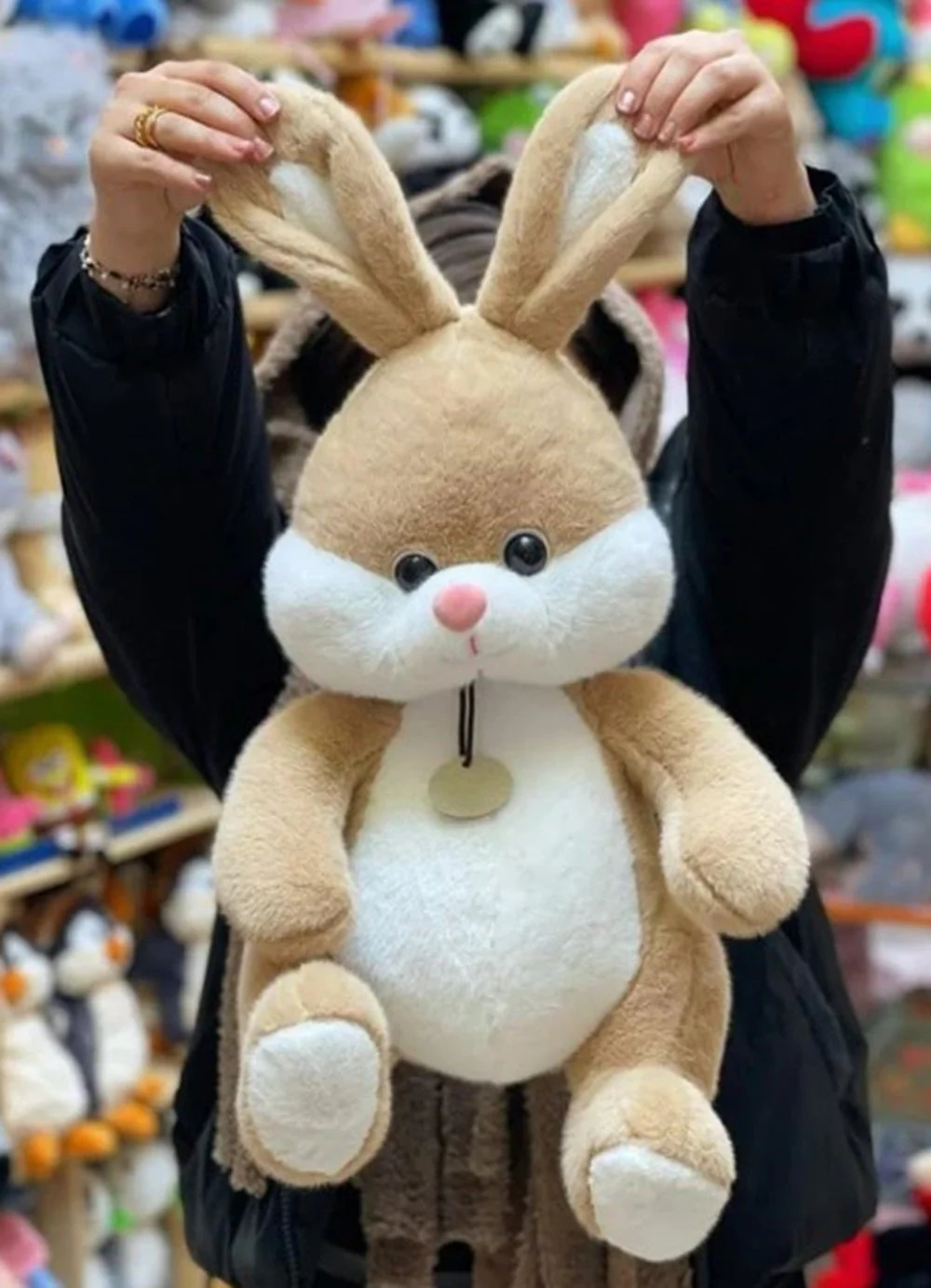 CuddleNest Plush Bunny Soft Toy | 40cm Stuffed Animal | Beige & White Cuddly Rabbit Teddy for Kids, Baby Girls & Gifting - Image 2