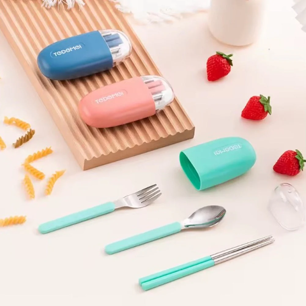 CuddleNest Reusable Stainless Steel Utensil Set | Fork Spoon Chopsticks with Compact Storage Case | Lightweight for Kids | School | Office | Travel-Friendly Cutlery - Image 13