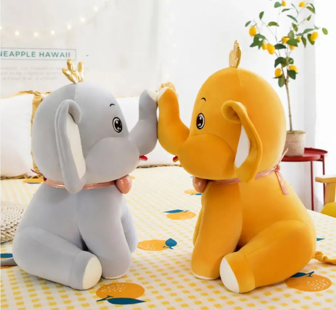 CuddleNest Royal Yellow Elephant Plush Toy with Crown, 30 cm, Soft Stuffed Animal, Nursery Décor Gift - Image 12