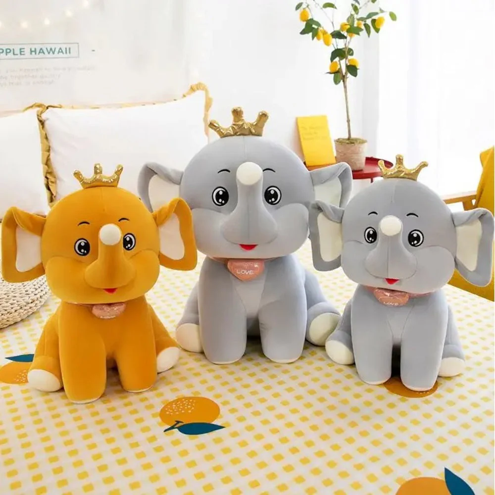 CuddleNest Royal Yellow Elephant Plush Toy with Crown, 30 cm, Soft Stuffed Animal, Nursery Décor Gift - Image 13