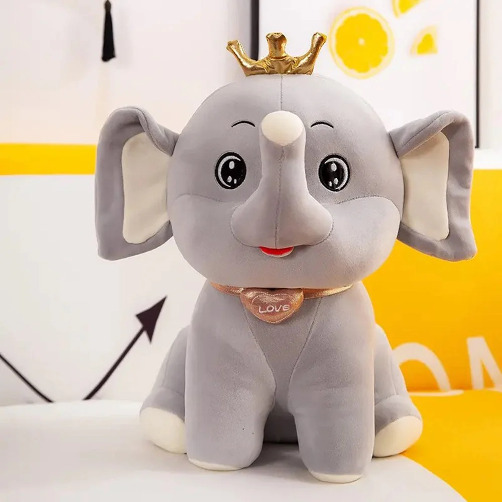 CuddleNest Royal Yellow Elephant Plush Toy with Crown, 30 cm, Soft Stuffed Animal, Nursery Décor Gift - Image 8