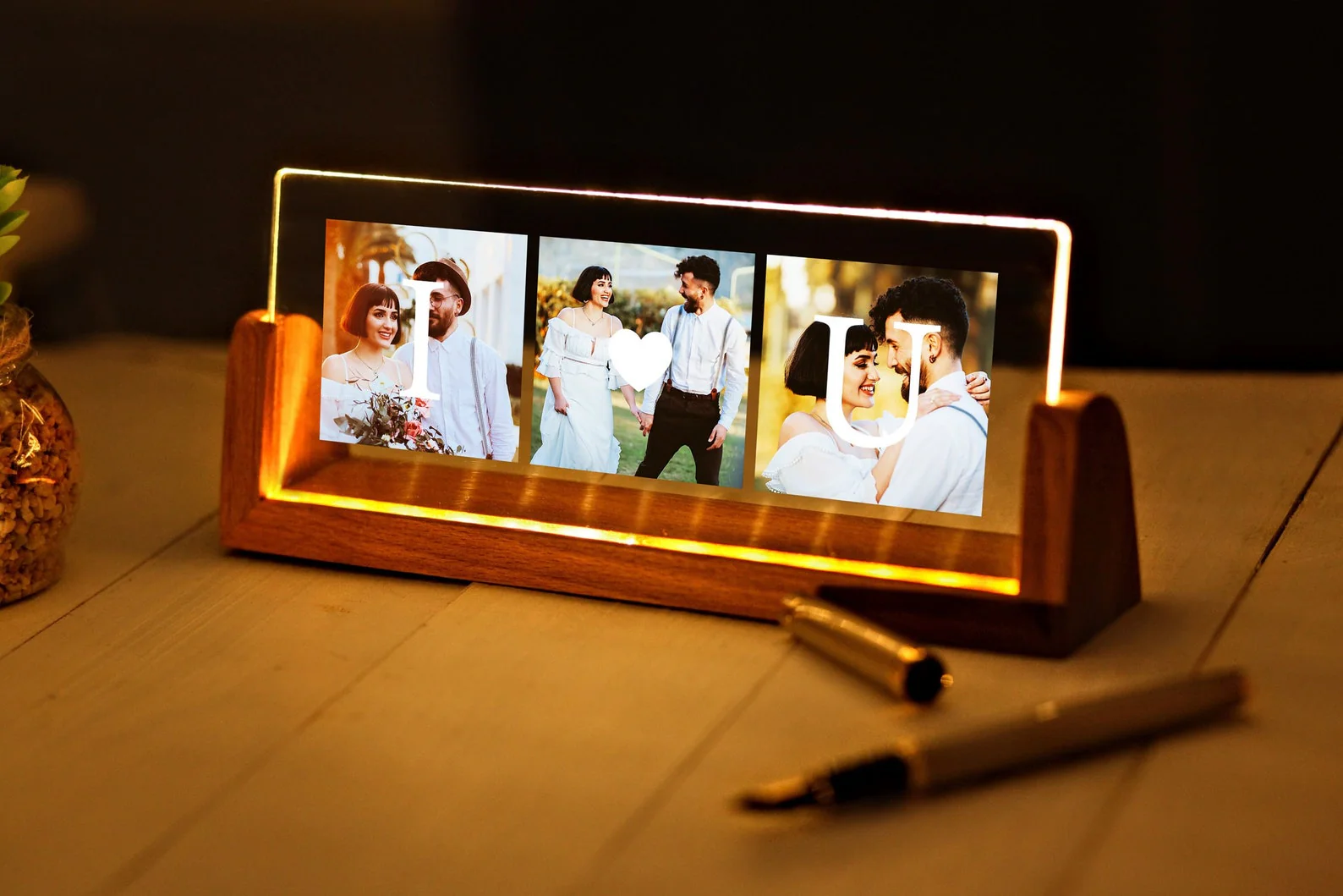 Custom Acrylic Lamp with Photo - Photo Wedding Gift - Valentines Day Gift - Couples Gift