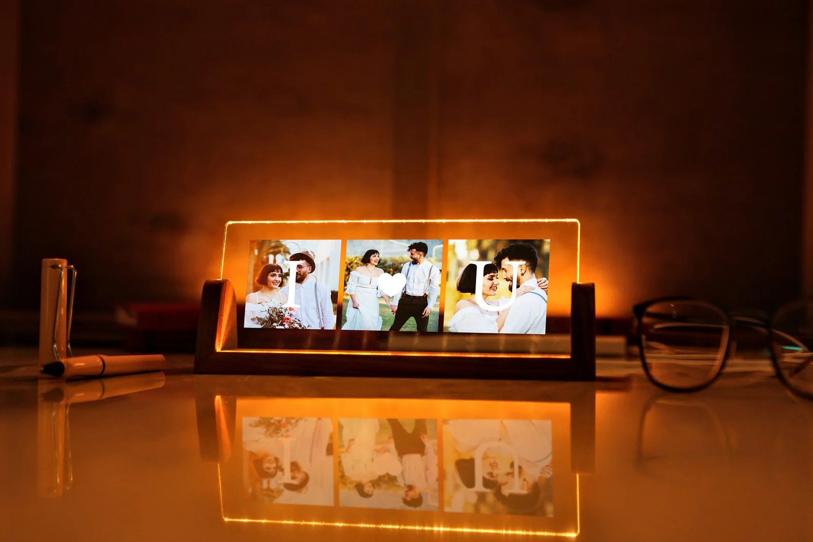 Custom Acrylic Lamp with Photo - Photo Wedding Gift - Valentines Day Gift - Couples Gift - Image 2