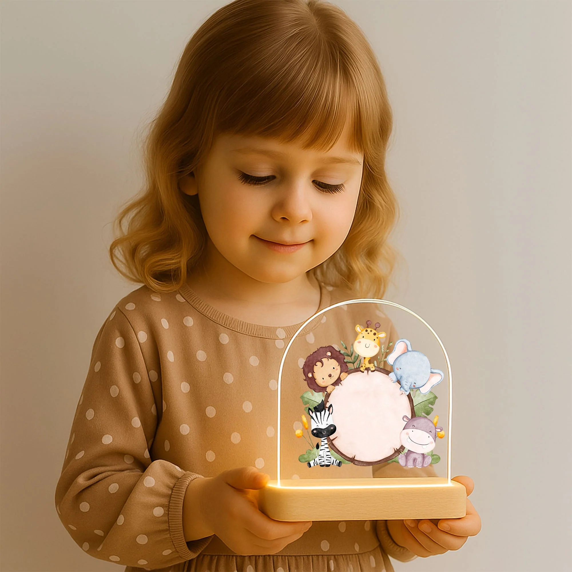 Custom LED Animal Night Light – Safari Theme Baby Lamp with Name | Newborn Gift, Toddler Room Decor - Image 3