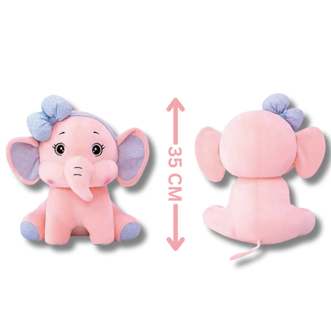Cute Bow Elephant Plush Toy | Soft & Snuggly Stuffed - Image 12