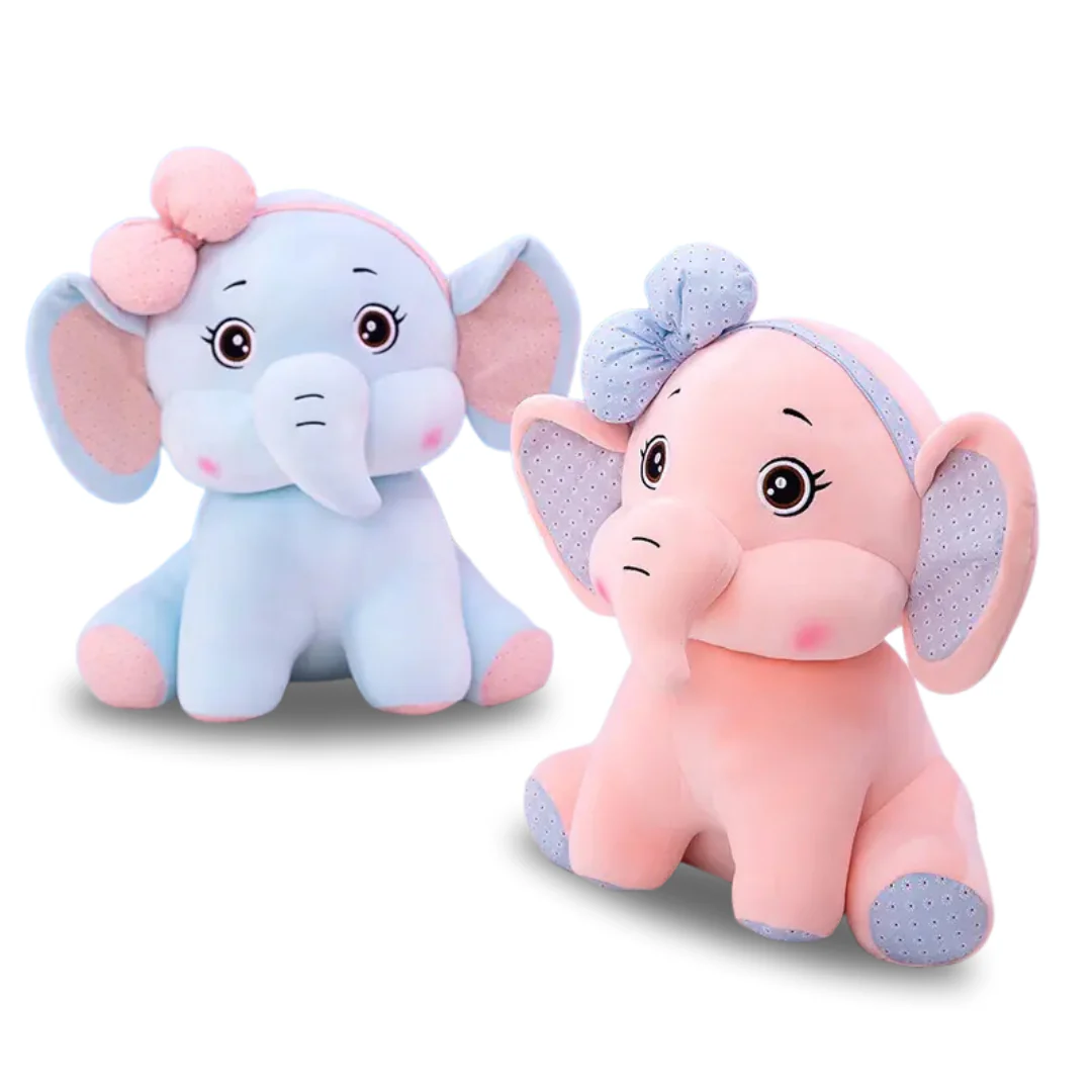 Cute Bow Elephant Plush Toy | Soft & Snuggly Stuffed - Image 13
