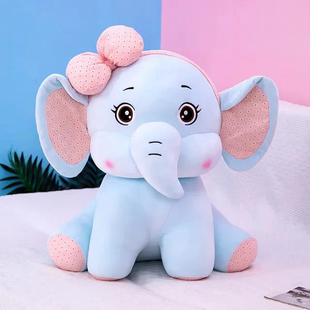 Cute Bow Elephant Plush Toy | Soft & Snuggly Stuffed - Image 16