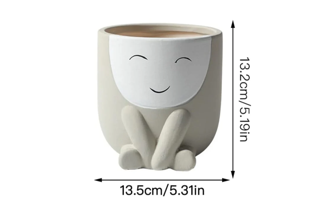 Cute Face Ceramic Flower Pot - Image 6