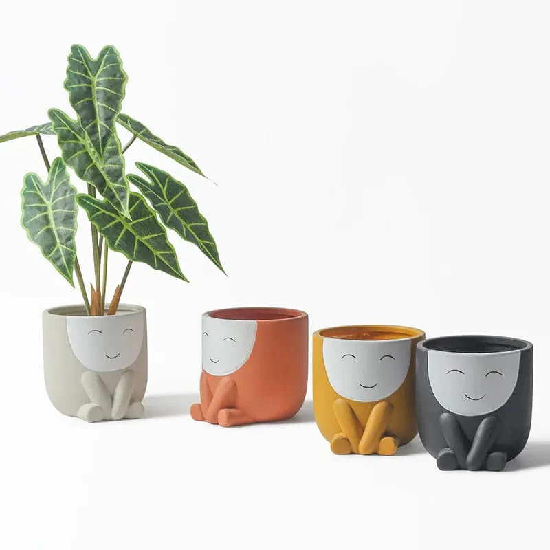 Cute Face Ceramic Flower Pot - Image 7