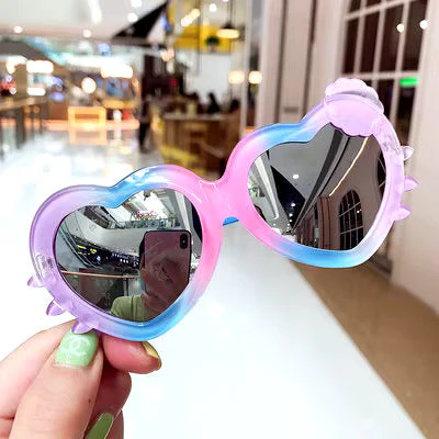 Cute Heart-Shaped UV400 Sunglass for Kids 1pc - Image 2