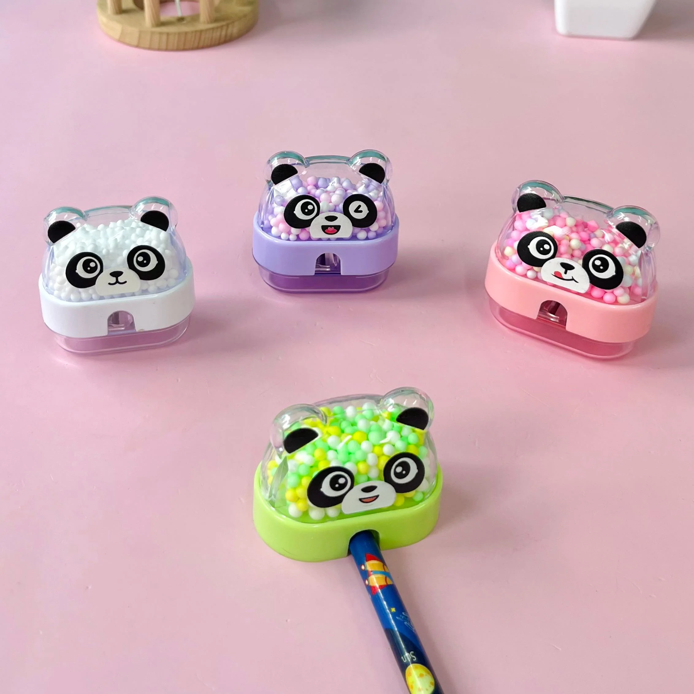 Cute Panda Design Pencil Sharpener for Kids (Random Colour)