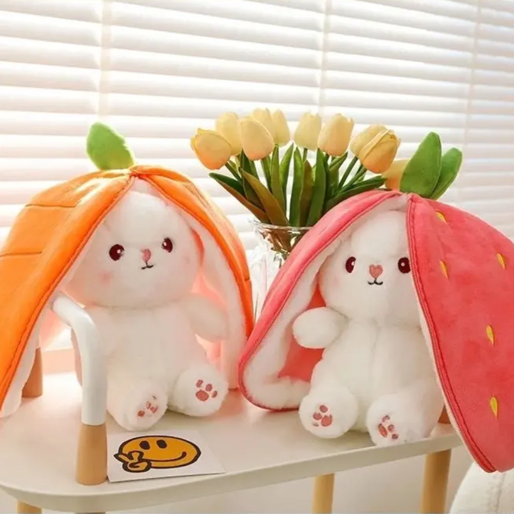 Cute Reversible Strawberry RABBIT ZIPPER BUNNY |Soft Toy | Plush toy |For kids - 40 cm - Image 3