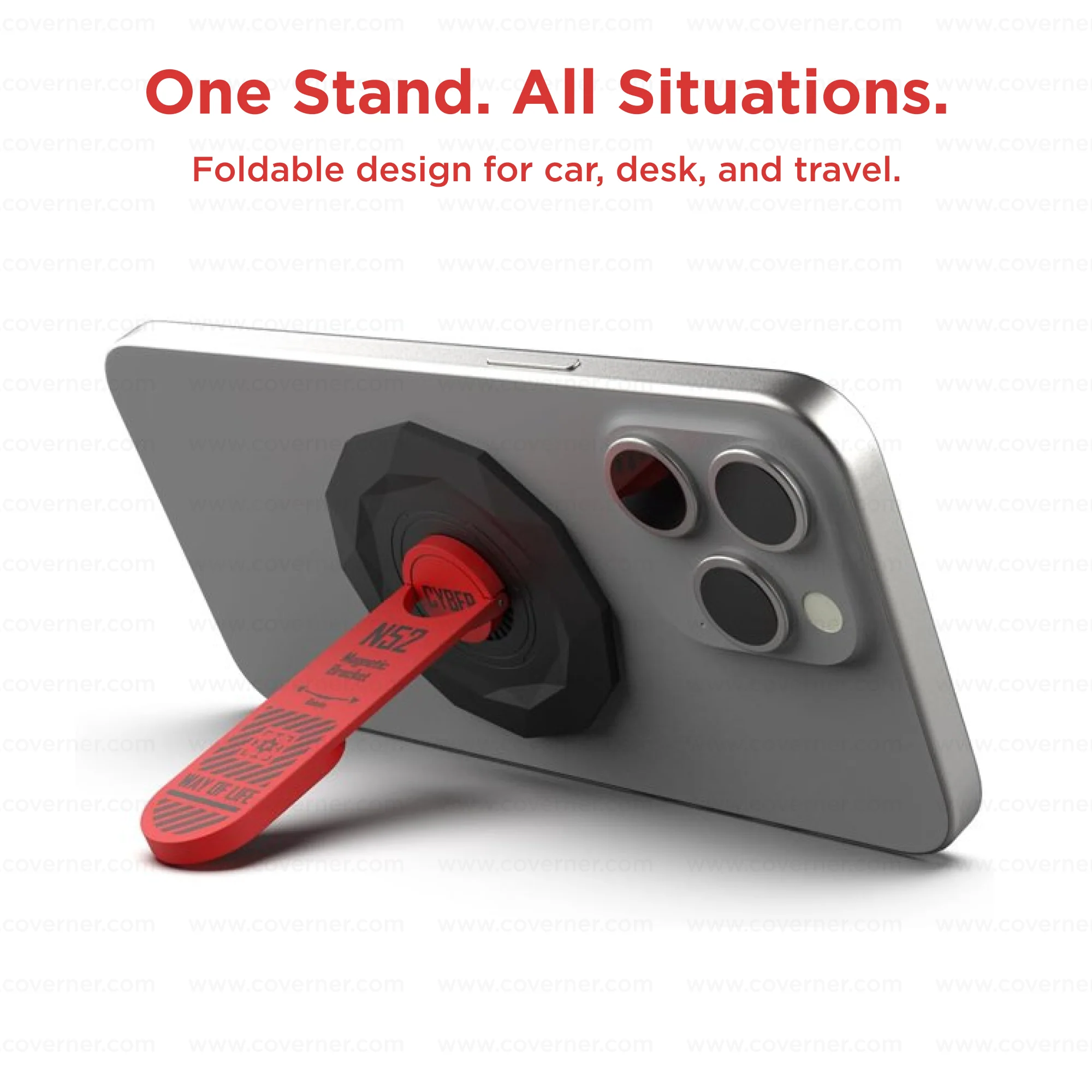 CyberSpin X – Magnetic 360° Phone Stand with N52 Grip by Coverner India - Image 6