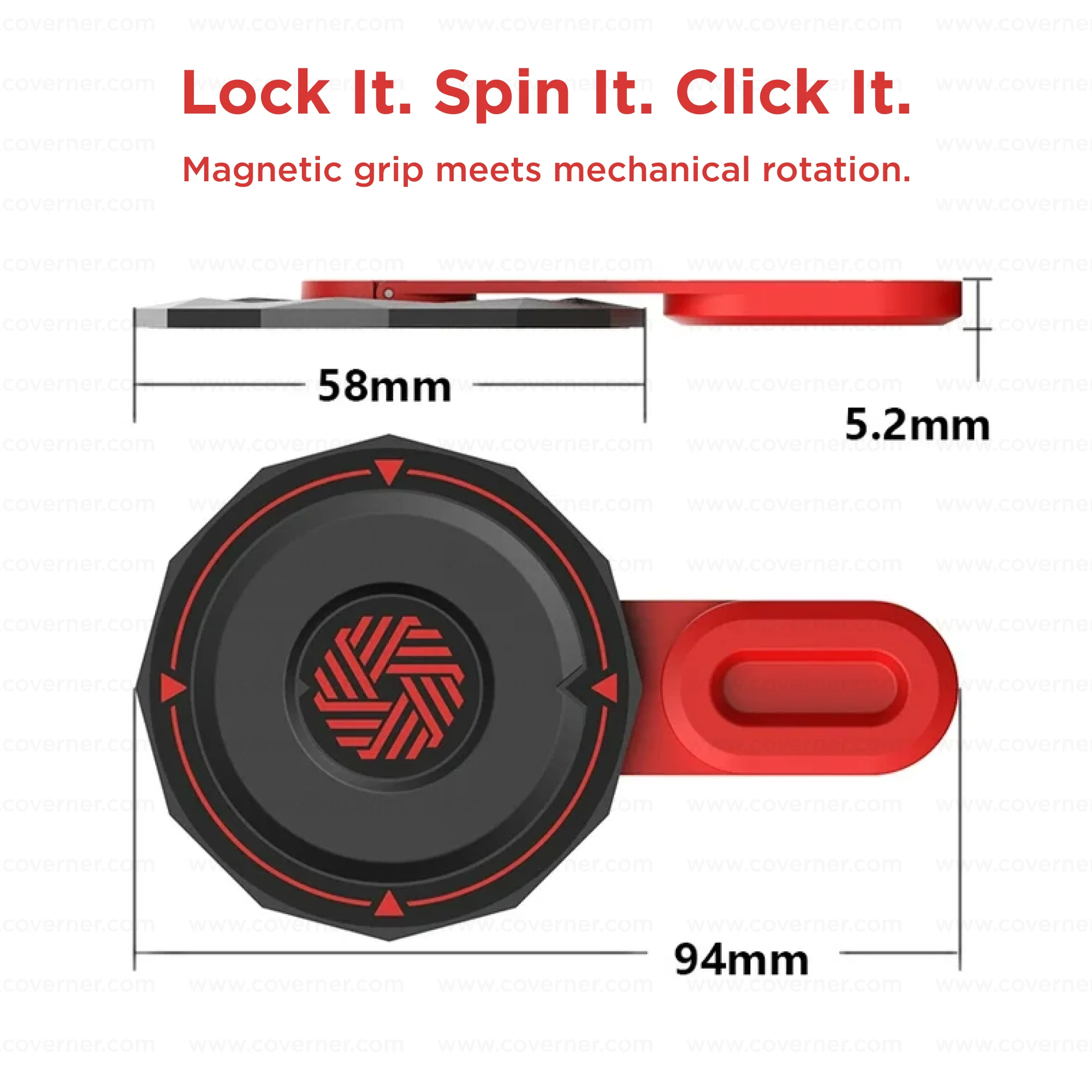 CyberSpin X – Magnetic 360° Phone Stand with N52 Grip by Coverner India - Image 7