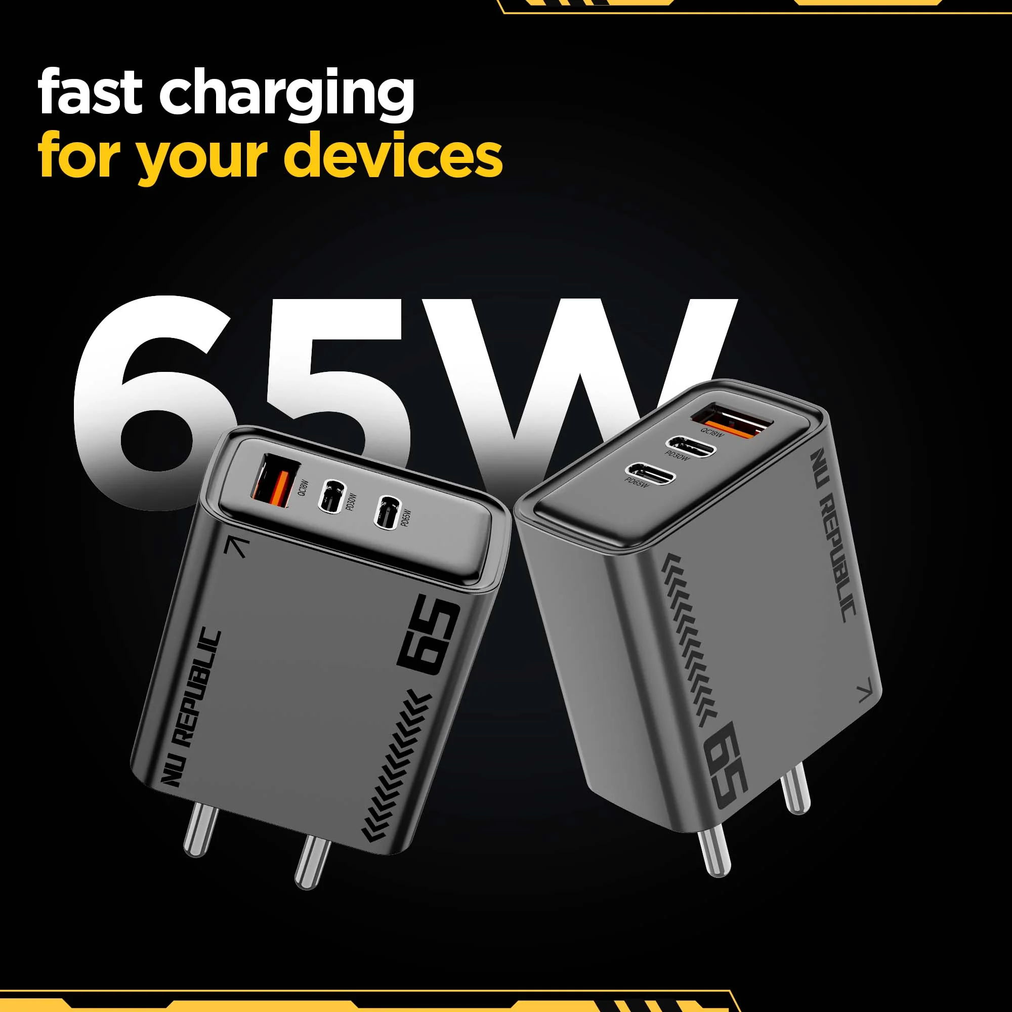 Cybotron 65W GaN Superfast Wall Charger (Grey) - Image 4