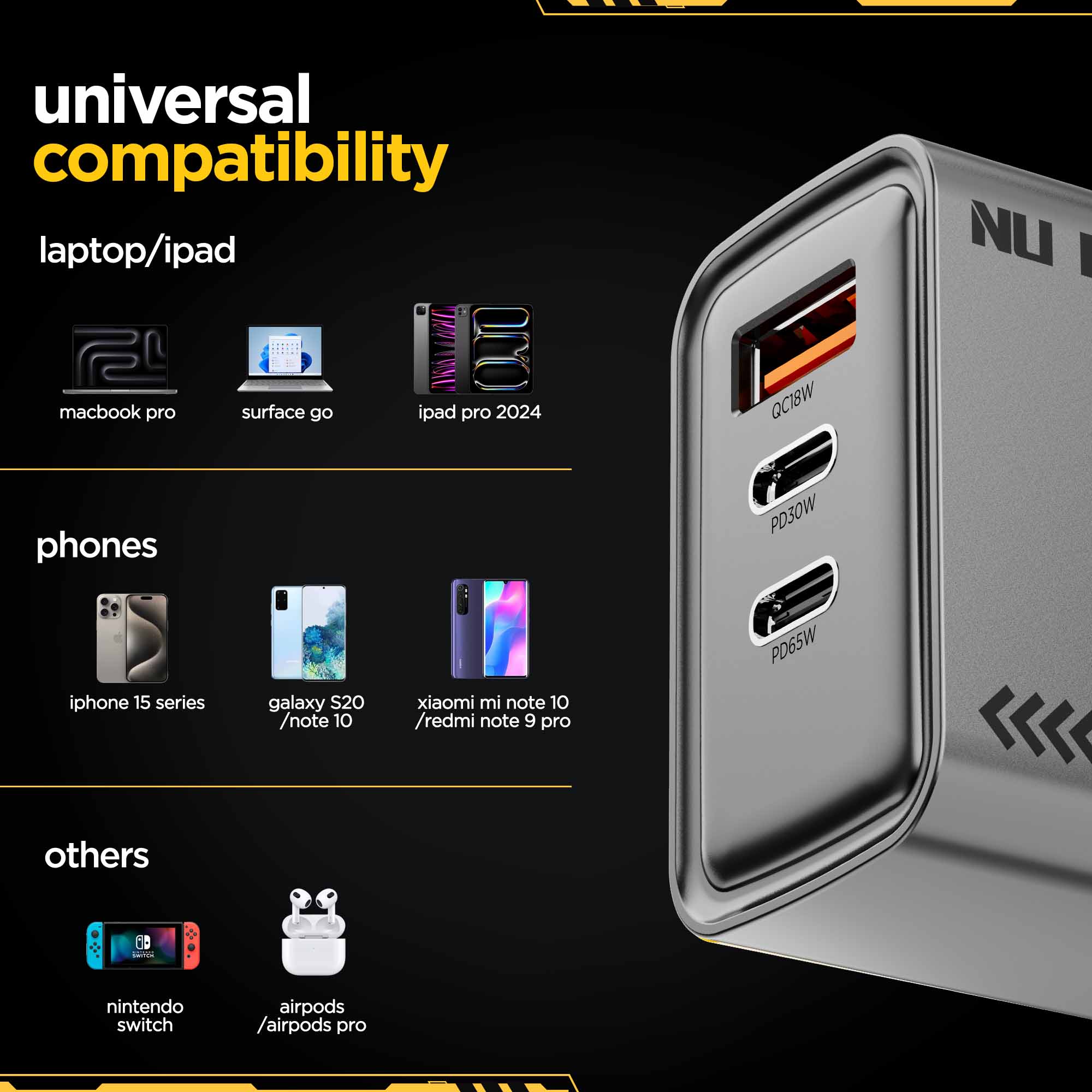 Cybotron 65W GaN Superfast Wall Charger (Grey) - Image 7