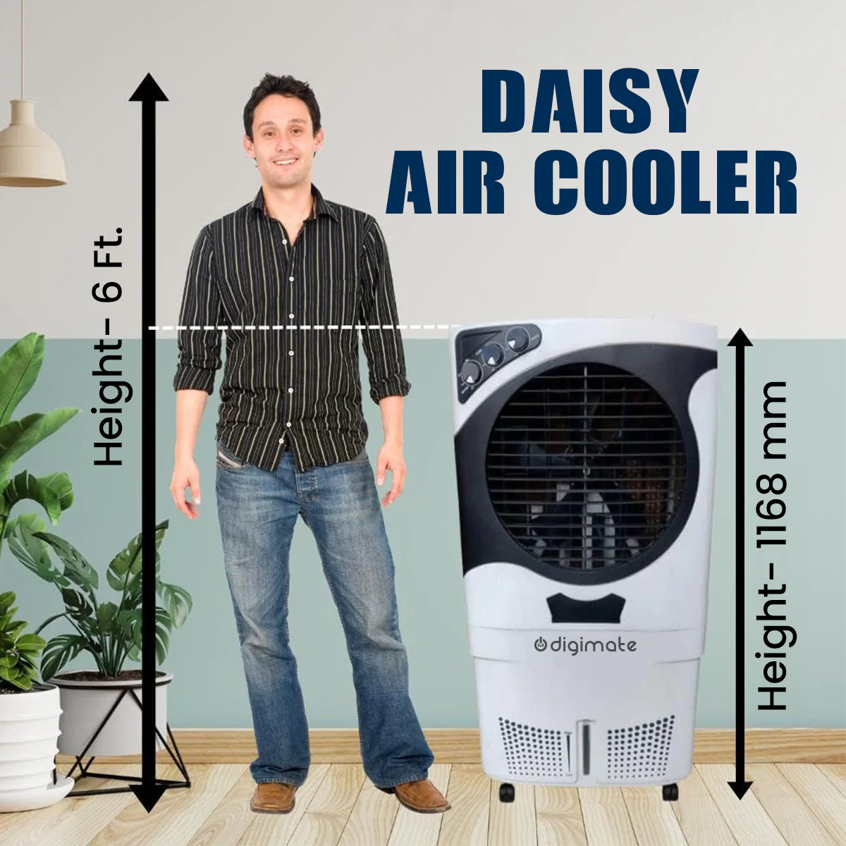 Daisy 80L Air Cooler with Honeycomb Cooling Pads & Powerful Airflow (DG-DAISY-EVAPRO-K802L) - Image 4