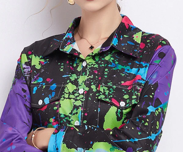 Dakota Printed Long Shirt Dress - Image 12