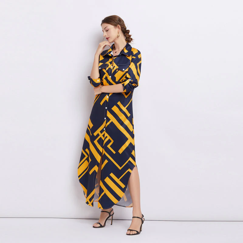 Dakota Printed Long Shirt Dress - Image 16